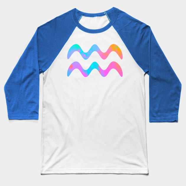 Aqua Symbol Rainbow Baseball T-Shirt by lolosenese